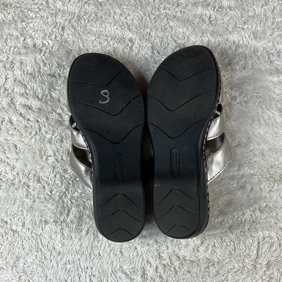 Croft and Barrow Piper Metallic slip on wedge sandals, size 8 med - Picture 4 of 7